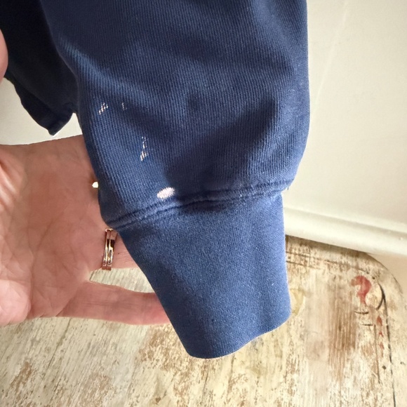 Vintage Ralph Lauren Chaps Rugby Shirt Mens M Navy Green Stripe 90s Preppy Bloke - Picture 3 of 12